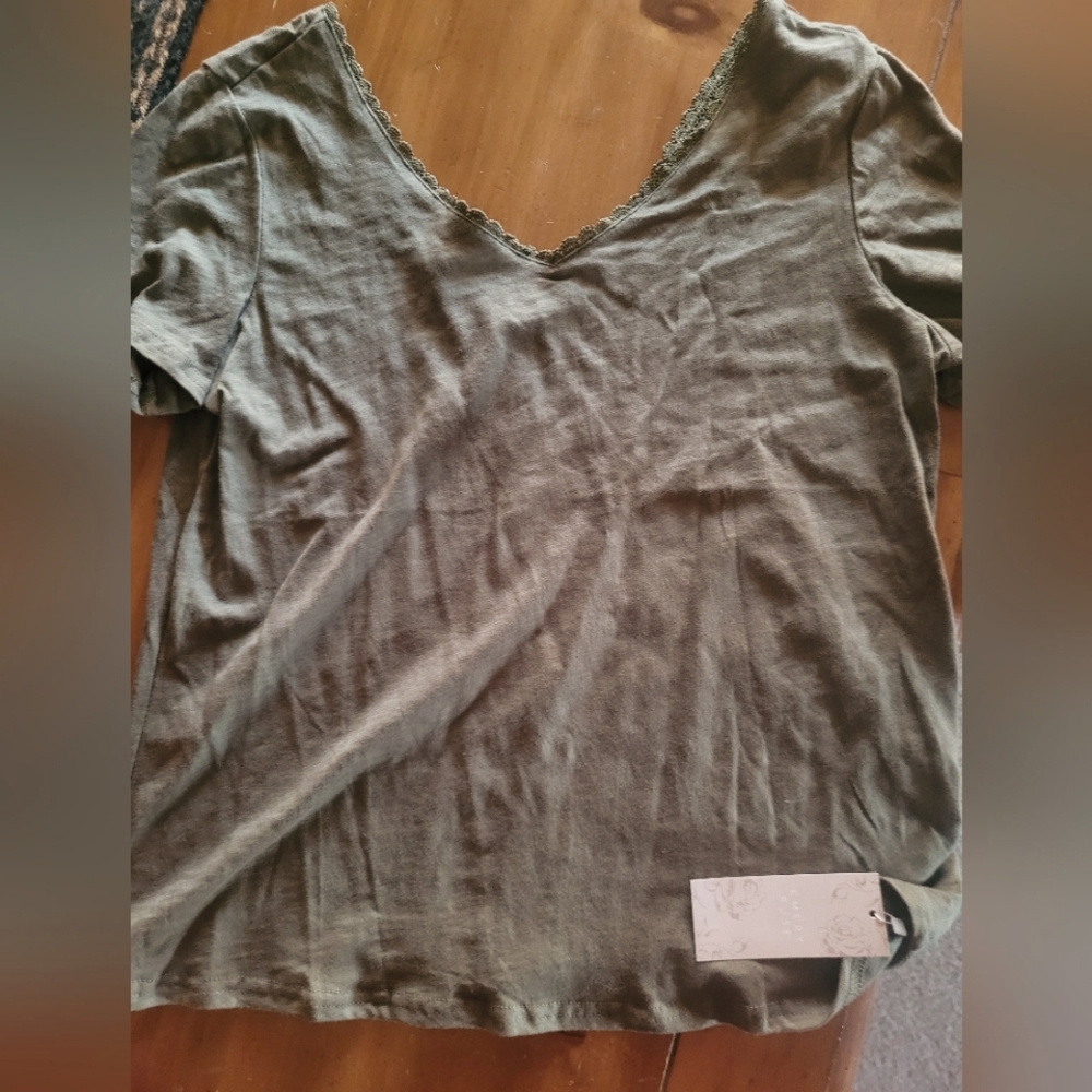NWT shein emery rose large green low back top